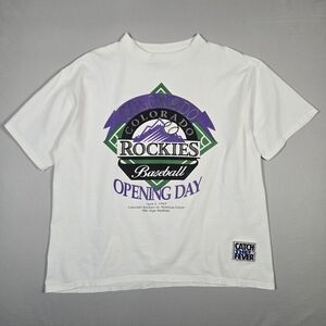 Vintage 90s MLB Colorado Rockies 1993 Inaugural Season Opening Day T-Shirt